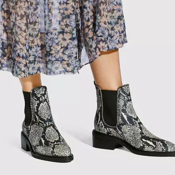 Coach Bowery Bootie in Snakeskin, EUC - Picture 1 of 11